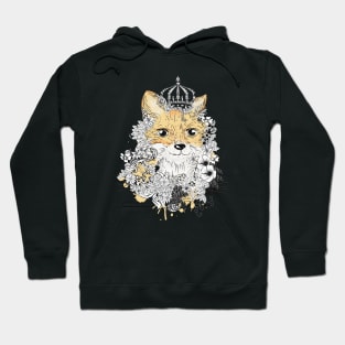 small fox with a floral crown Hoodie